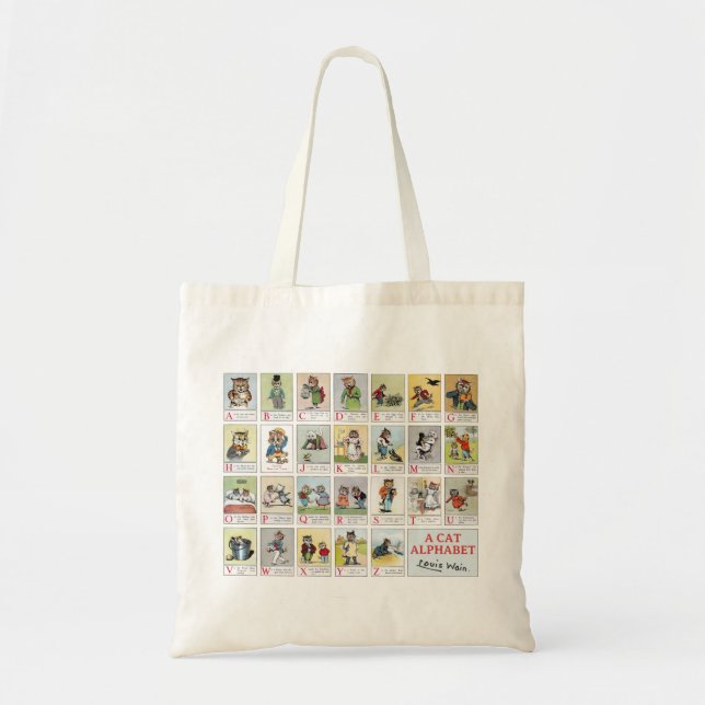 Cat Alphabet, Louis Wain Tote Bag (Front)