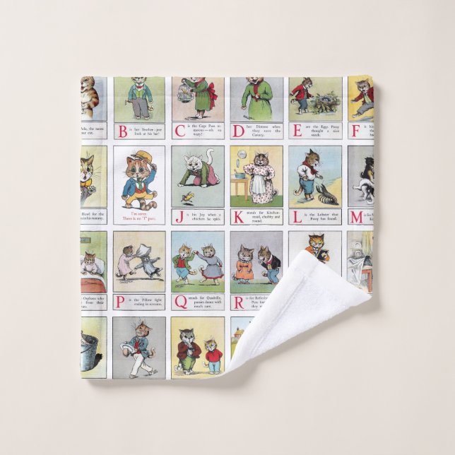 Cat Alphabet, Louis Wain Wash Cloth (Wash Cloth)