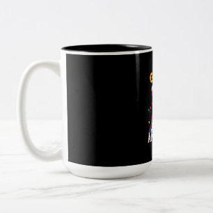 Cat Americat 4th Of July American Gamer Two-Tone Coffee Mug