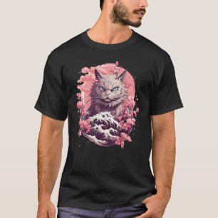Cat Among Cherry Blossoms Japanese Cat T-Shirt