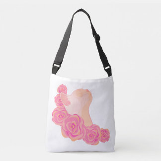 Cat among roses crossbody bag