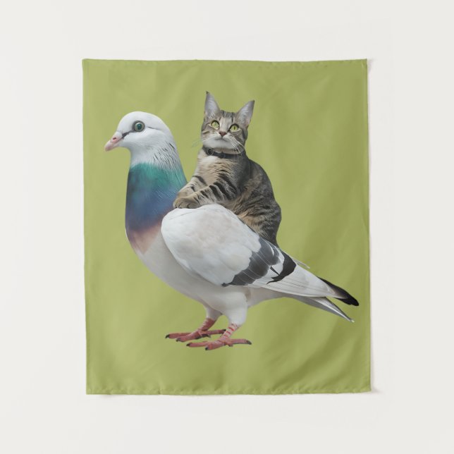 Cat amongst the pigeons tapestry (Front)