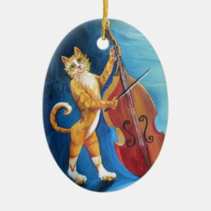 Cat and a Fiddle Ceramic Tree Decoration