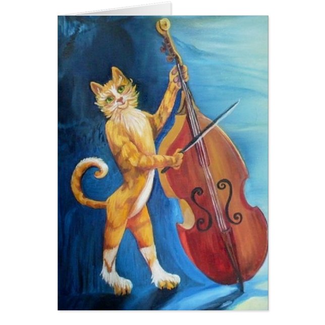 Cat and a Fiddle Greeting Card (Front)