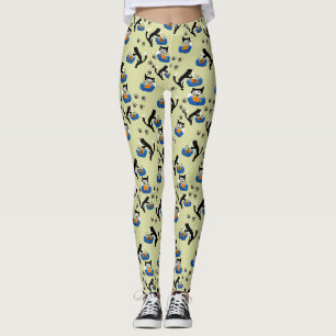Cat and a Fishbowl Leggings