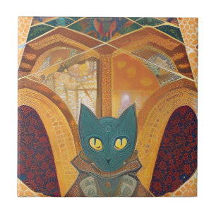 Cat and acolyte abstract moroccan mosaic part 2 tile