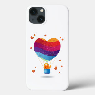 Cat and Ballon of Love iPhone 13 Case