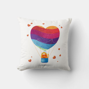 Cat and Ballon of Love  Cushion