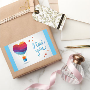 Cat and Ballon of Love Rectangular Sticker