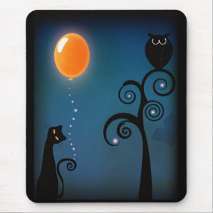 Cat and Balloon Mouse Mat