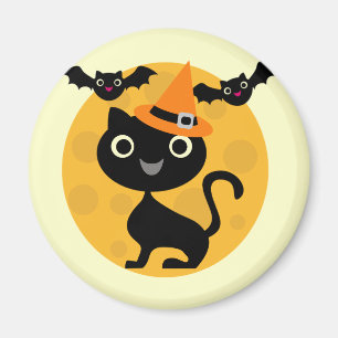 Cat and Bats Halloween T-shirts and Gifts Magnet