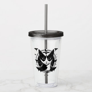 Cat and Bats I Acrylic Tumbler