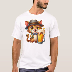 Cat And Beer Clipart Design-85244 T-Shirt