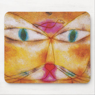 Cat and Bird - Abstract Art - Paul Klee Mouse Mat