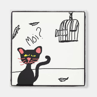 Cat and Birdcage Magnet