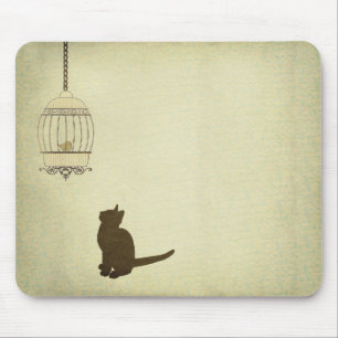 Cat and Birdcage Mouse Mat