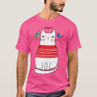 Cat And Birds friend T-Shirt