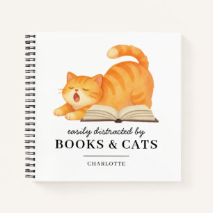 Cat and Book Lover Funny Saying Quote Custom