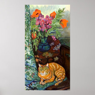 Cat and Bouquet, Suzanne Valadon Poster