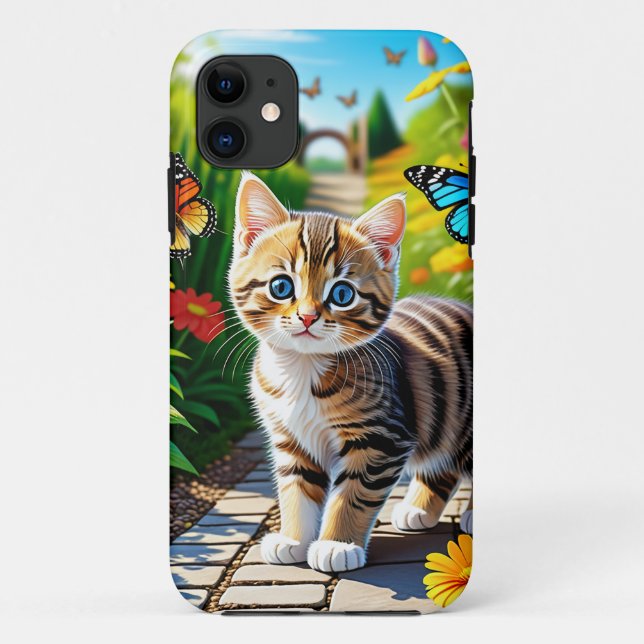 Cat and butterflies Case-Mate iPhone case (Back)