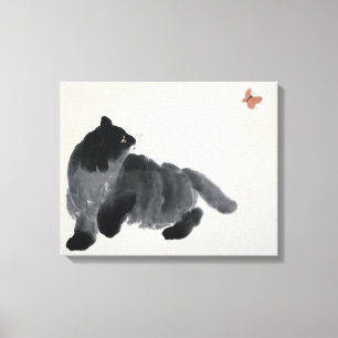 Cat and Butterfly Canvas Print