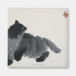 Cat and Butterfly Magnet