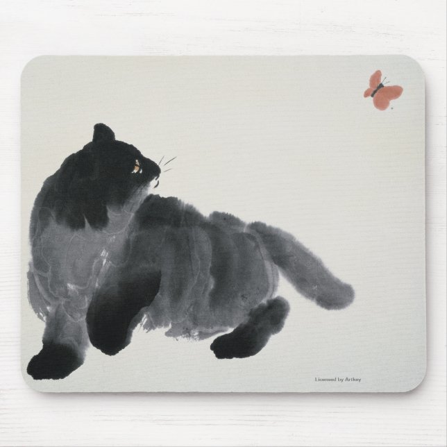 Cat and Butterfly Mouse Mat (Front)