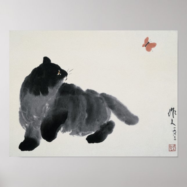 Cat and Butterfly Poster (Front)