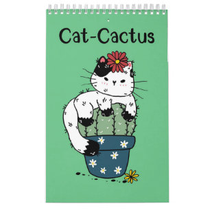 Cat And Cactus Calendar