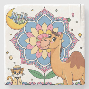 Cat And Camel Stone Coaster