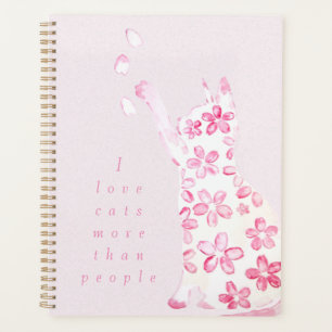 cat and cherry blossom  planner
