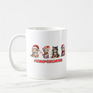 Cat and Christmas Lights Meowy Christmas Coffee Mug