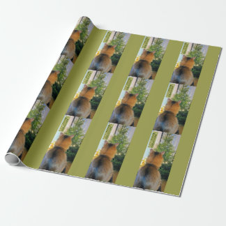 Cat and Christmas Tree Wrapping Paper
