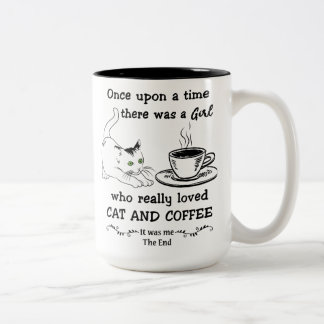 CAT AND COFFEE GIFT, Cute Cat Gift Two-Tone Coffee Mug