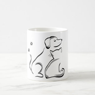 Cat and dog best friends coffee mug