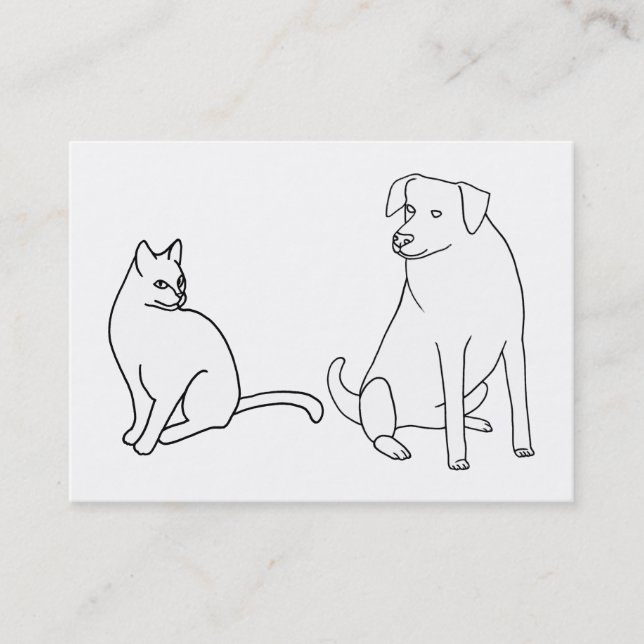 Cat and Dog Colouring Business Cards (Front)