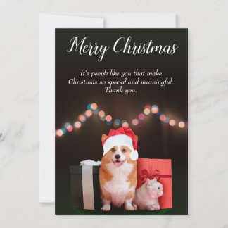Cat and Dog customisable Christmass Holiday Card