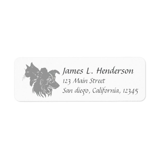 Cat and Dog Faces with Personalised Name (Front)