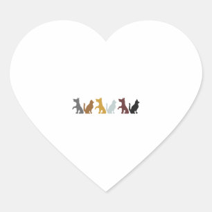 Cat And Dog Heart Sticker