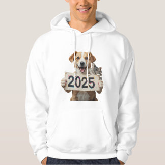 Cat and Dog Holding the poster 2025 Hoodie