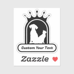 cat and dog logo crown with custom text