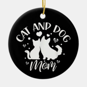 Cat And Dog Mum Girl Lover Dogs Cats Mother Mummy  Ceramic Tree Decoration