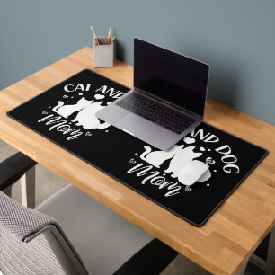 Cat And Dog Mum Girl Lover Dogs Cats Mother Mummy Desk Mat