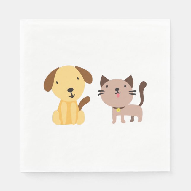 Cat and dog   napkin (Front)
