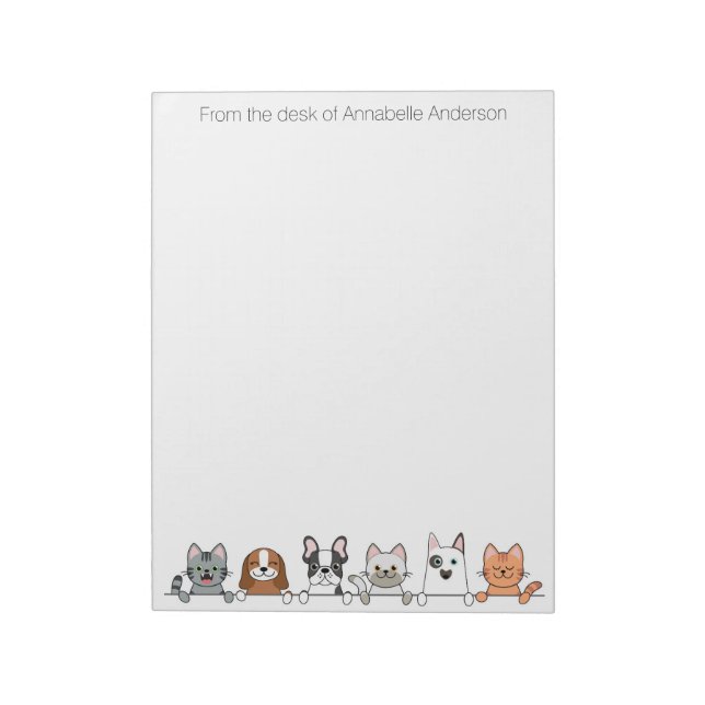 Cat and Dog Parade Notepad (Rotated)