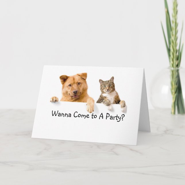 Cat and Dog Party Invitation (Front)