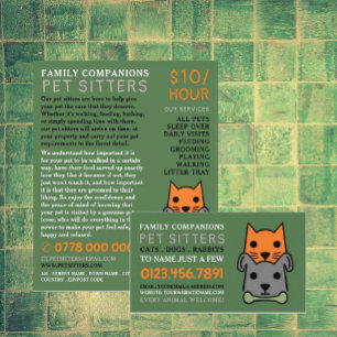 Cat and Dog, Pet Sitting Service Advertising Flyer