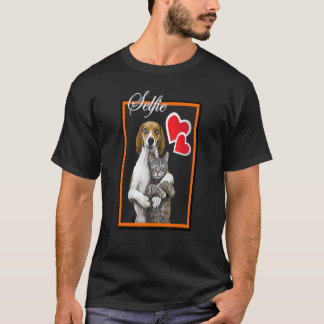 Cat And Dog Selfie Art T-Shirt
