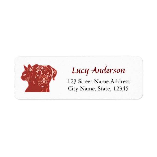 Cat And Dog with Personalised Name & Address (Front)