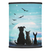 Cat and dogs Winter Sunset